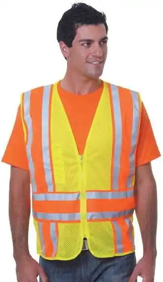 Bayside 3787 Usa-made Ansi Safety Mesh Vest - Lime Green