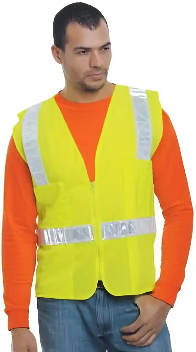 Bayside 3788 Usa Made Ansi Surveyor’s Vest Class 2 Lime Green