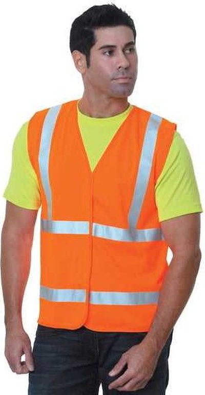 Bayside 3789 Usa-made Economy Class 2 Ansi Vest - Orange