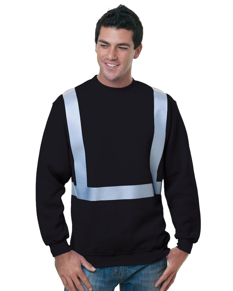 Bayside 3792 Usa-made Hi-visibility Crewneck Sweatshirt - Black