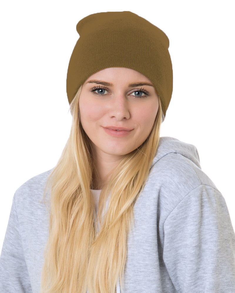 Bayside 3810b Usa-made 8½’ Inch Knit Beanie - 3810 - Coyote Brown