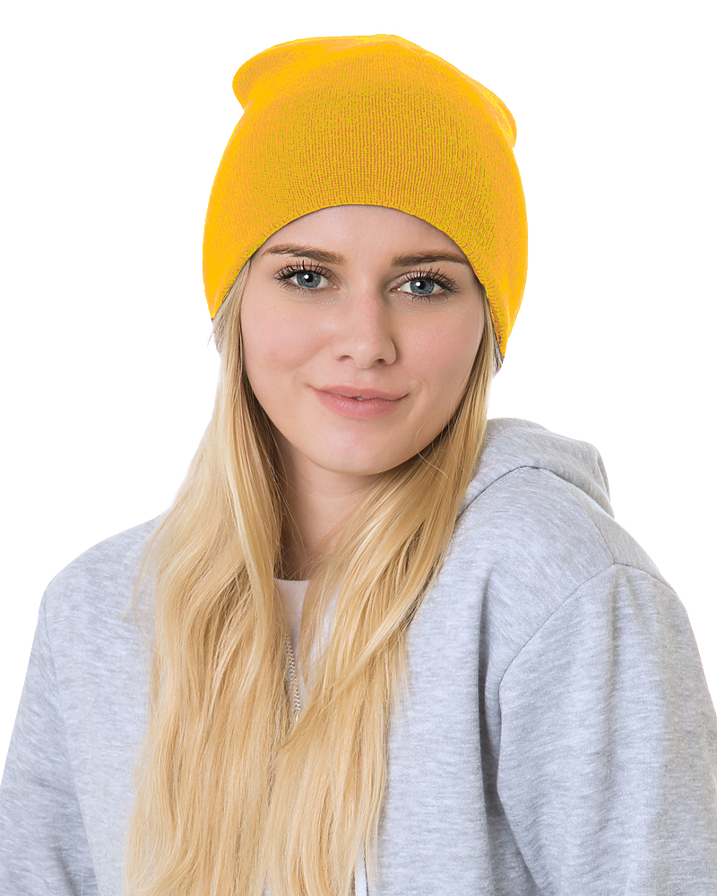 Bayside 3810b Usa-made 8½’ Inch Knit Beanie - 3810 - Gold