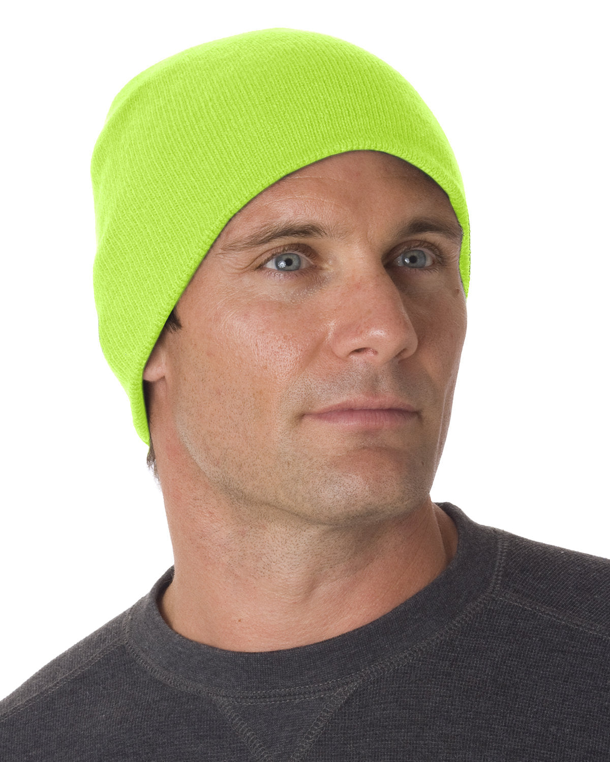 Bayside 3810b Usa-made 8½’ Inch Knit Beanie - 3810 - Lime Green