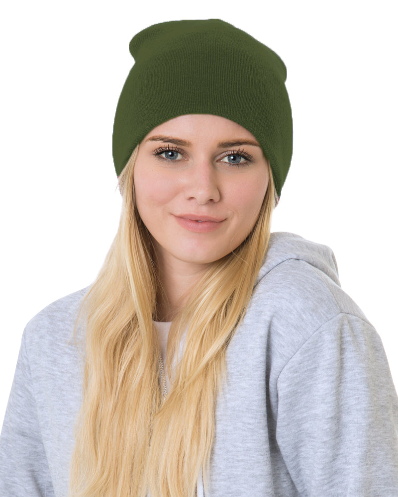Bayside 3810b Usa-made 8½’ Inch Knit Beanie - 3810 - Military Green