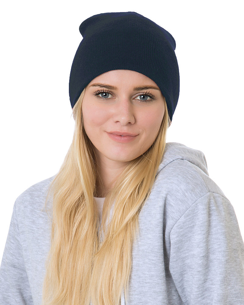 Bayside 3810b Usa-made 8½’ Inch Knit Beanie - 3810 - Navy