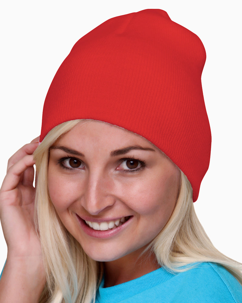 Bayside 3810b Usa-made 8½’ Inch Knit Beanie - 3810 - Red