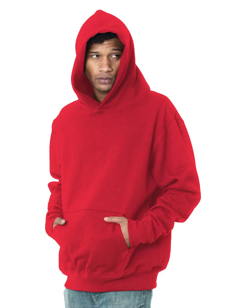 Bayside 4000b Usa-made Super Heavy Oversized Hooded Sweatshirt - 4000 - Red