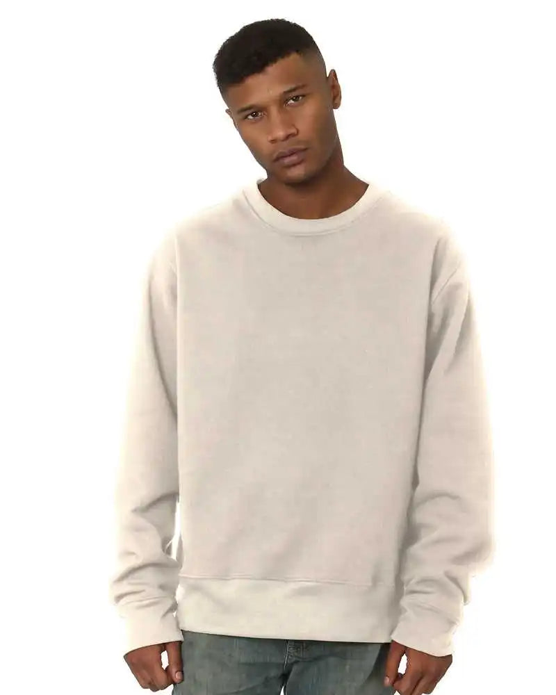 Bayside 4025 Usa-made Super Heavy Oversized Crewneck Sweatshirt - Cream