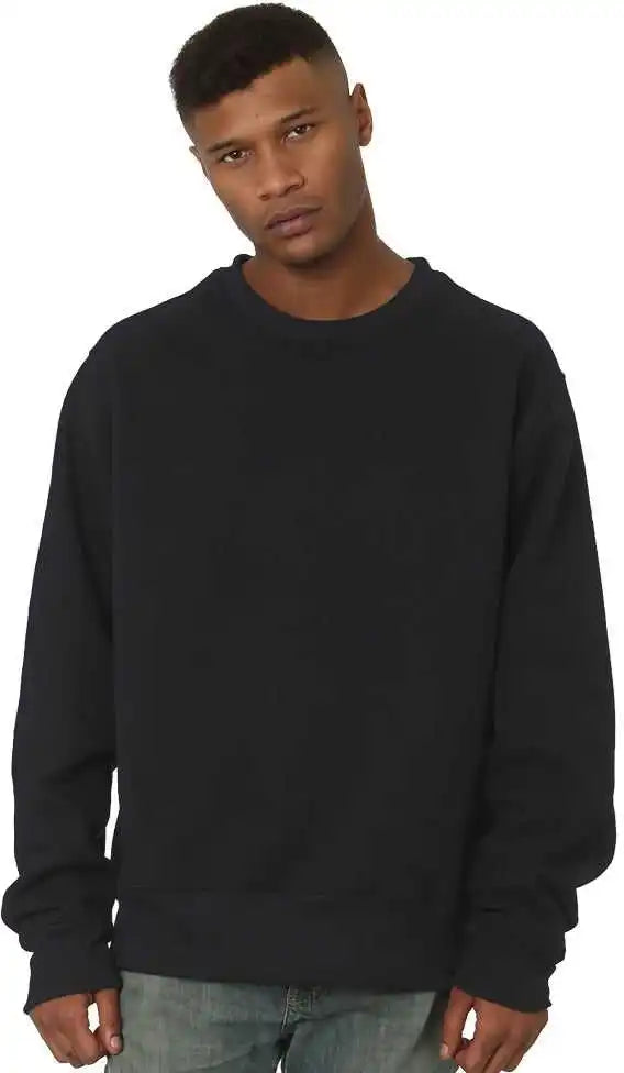 Bayside 4025 Usa-made Super Heavy Oversized Crewneck Sweatshirt - Black