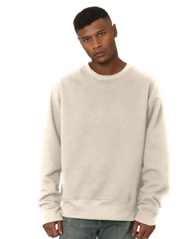 Bayside 4025 Usa-made Super Heavy Oversized Crewneck Sweatshirt - Cream