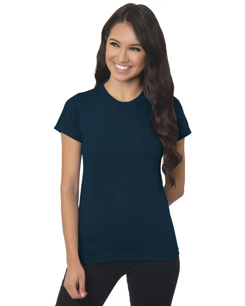 Bayside 4990 Women’s Usa-made Fine Jersey T-shirt - Navy