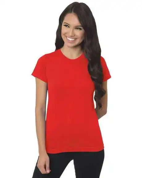 Bayside 4990 Women’s Usa-made Fine Jersey Tee - Red
