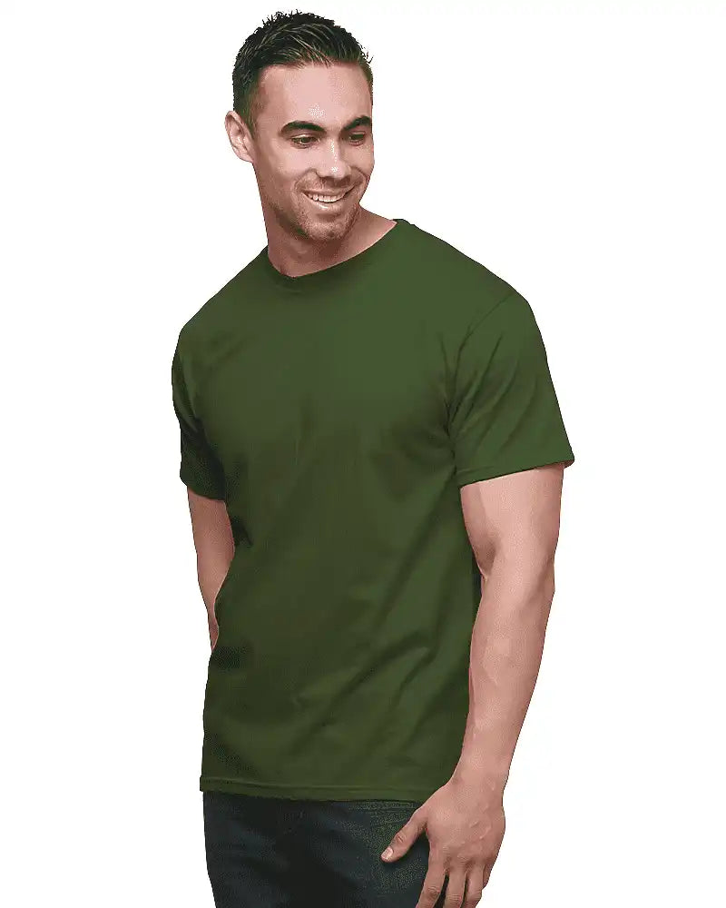 Bayside 5000 Usa Made Ringspun Unisex t Shirt Military Green