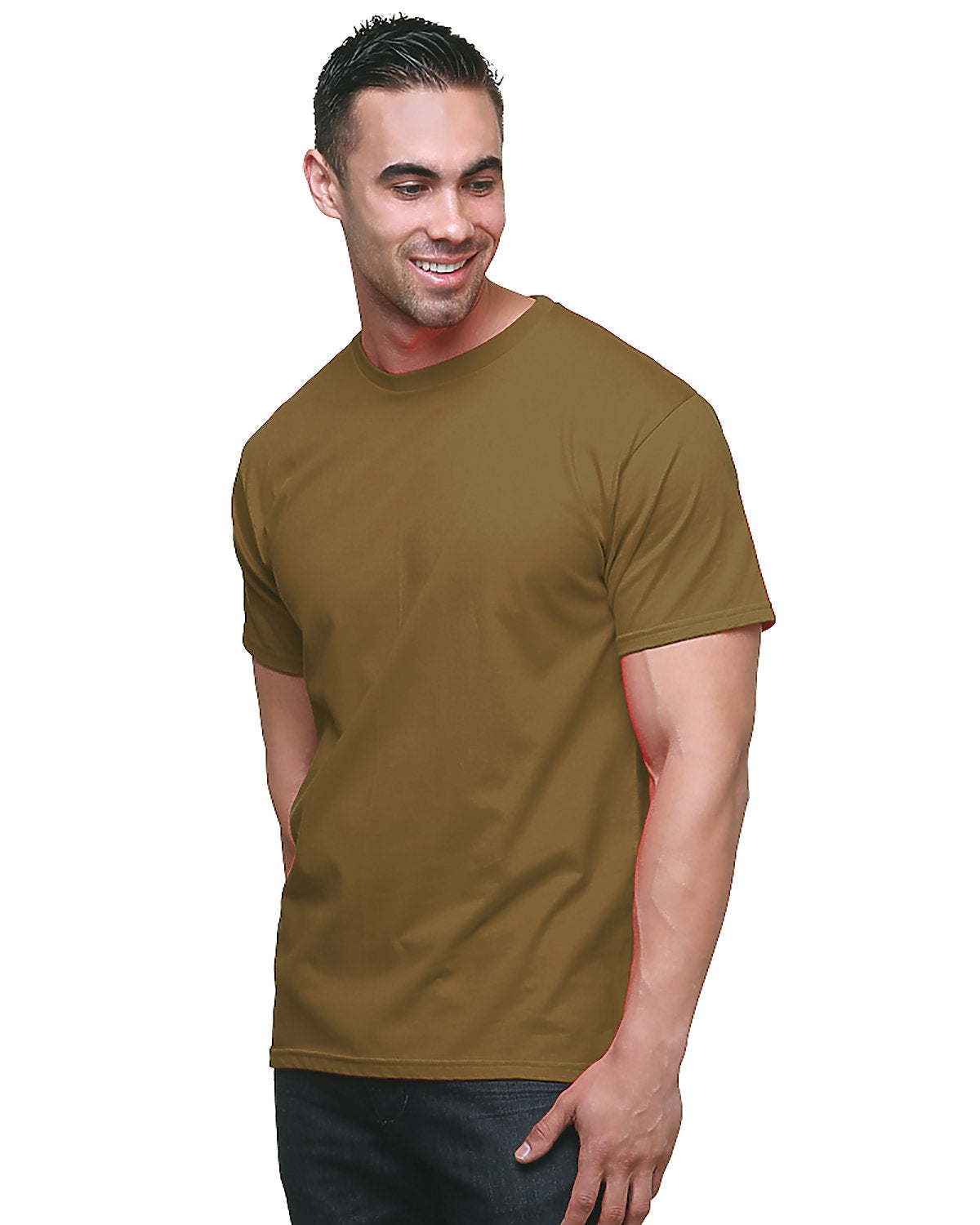 Bayside 5000bay Usa-made Fine Jersey T-shirt - Coyote Brown