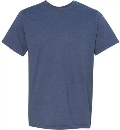 Bayside 5010 Usa-made Ringspun 50 Heather Unisex T-shirt - Navy