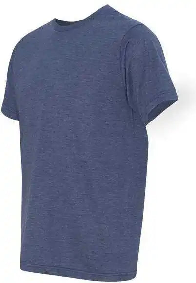 Bayside 5010 Usa-made Ringspun 50 Heather Unisex T-shirt - Navy