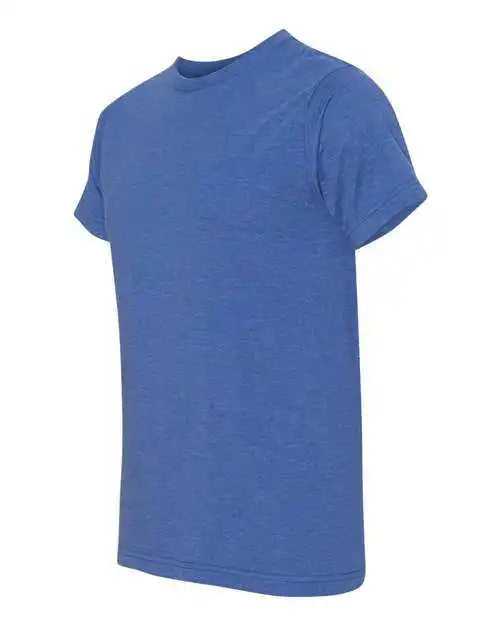 Bayside 5010 Usa-made Ringspun 50 Heather Unisex T-shirt - Royal Blue