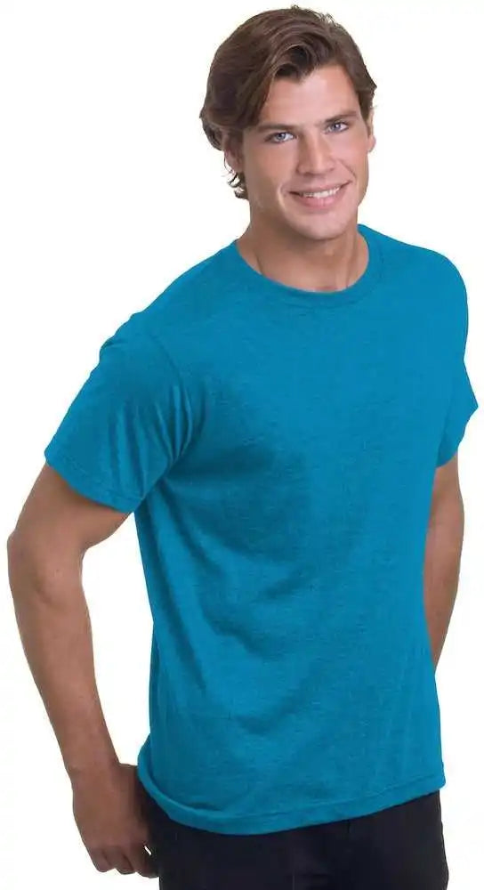 Bayside 5010 Usa-made Ringspun 50 Heather Unisex T-shirt - Turquoise