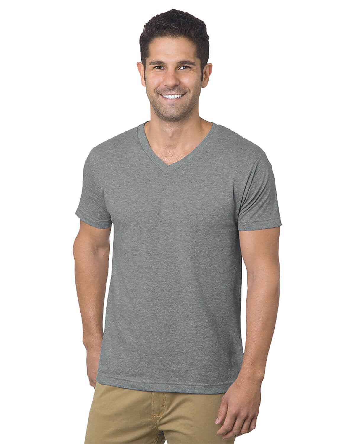Bayside 5025 USA-Made V-Neck T-Shirt - Dark Ash