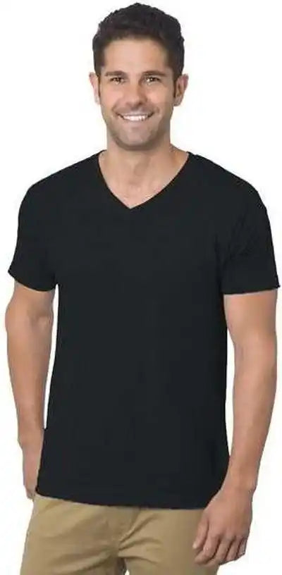 Bayside 5025 Usa-made V-neck T-shirt - Black
