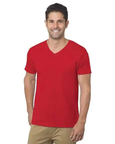 Bayside 5025 Usa-made V-neck T-shirt - Red