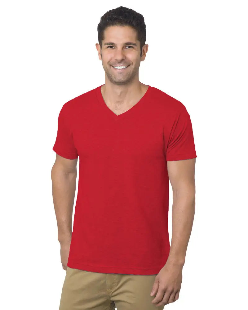 Bayside 5025 Usa-made V-neck T-shirt - Red