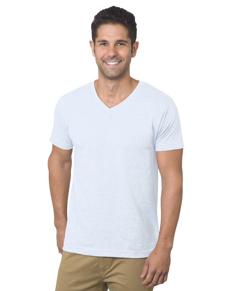 Bayside 5025 Usa-made V-neck T-shirt - White