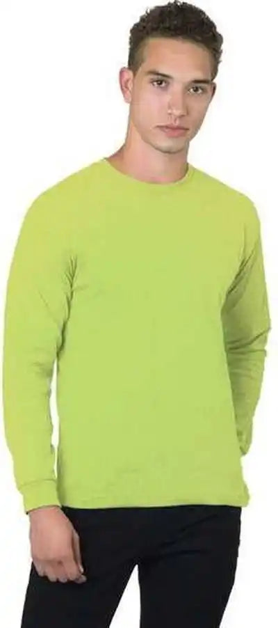 Bayside 5060 Usa Made 100% Cotton Long Sleeve t Shirt Lime Green