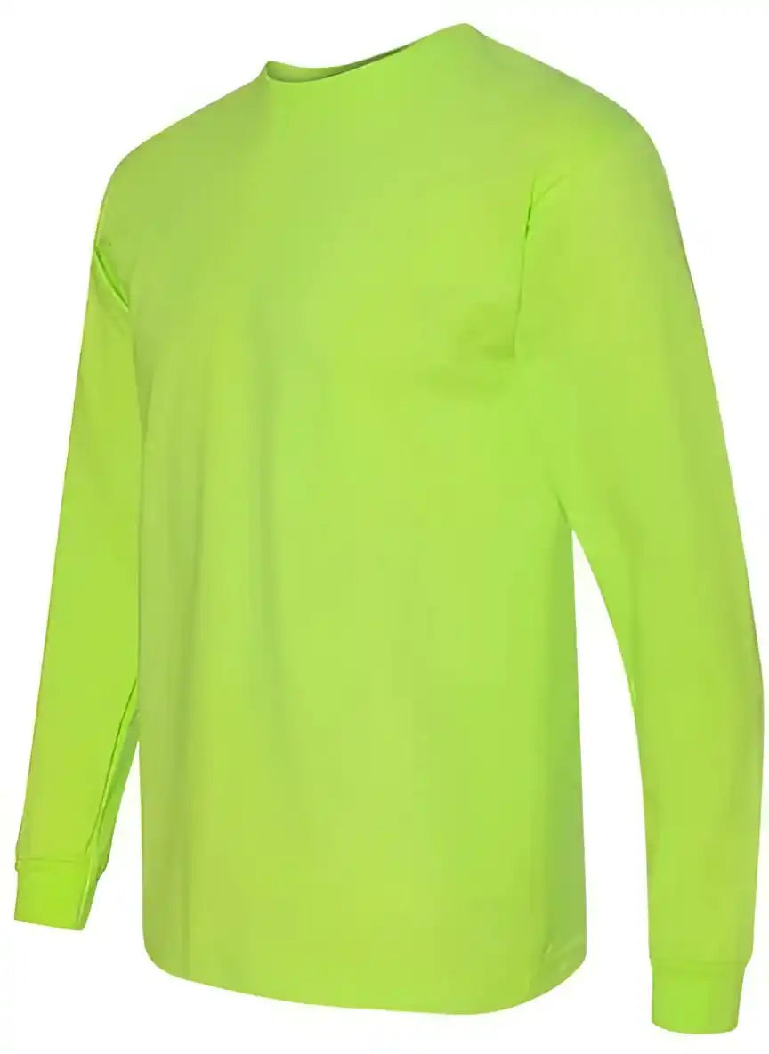 Bayside 5060 Usa Made 100% Cotton Long Sleeve t Shirt Lime Green
