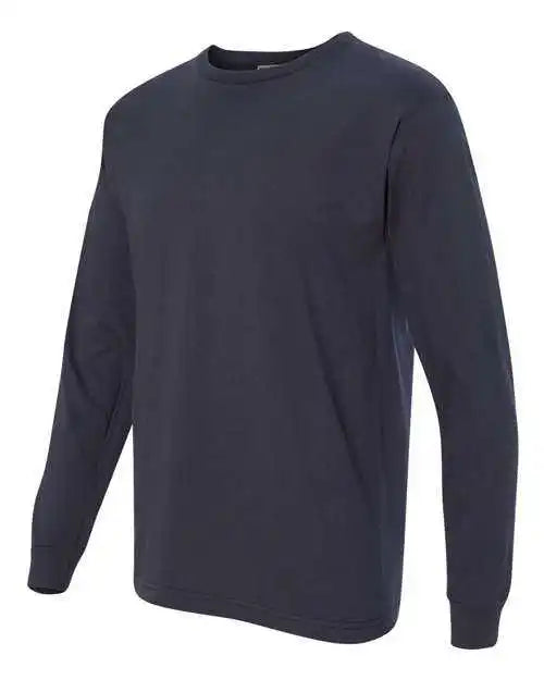 Bayside 5060 Usa Made 100% Cotton Long Sleeve t Shirt Navy
