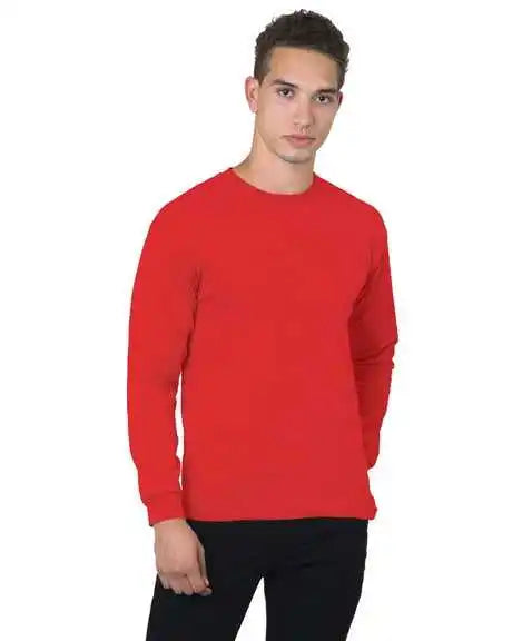 Bayside 5060 Usa-made 100% Cotton Long Sleeve T-shirt - Red