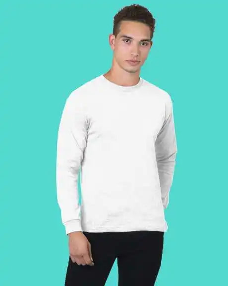 Bayside 5060 Usa Made 100% Cotton Long Sleeve t Shirt White
