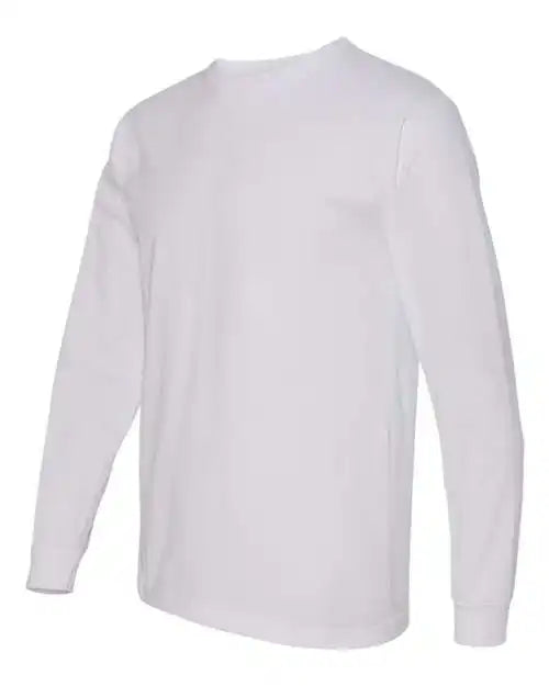 Bayside 5060 Usa Made 100% Cotton Long Sleeve t Shirt White