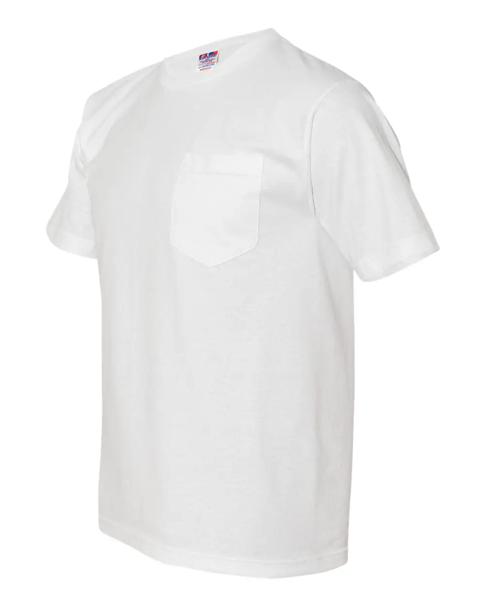 Bayside 5070 Usa-made Midweight Pocket T-shirt - White - s