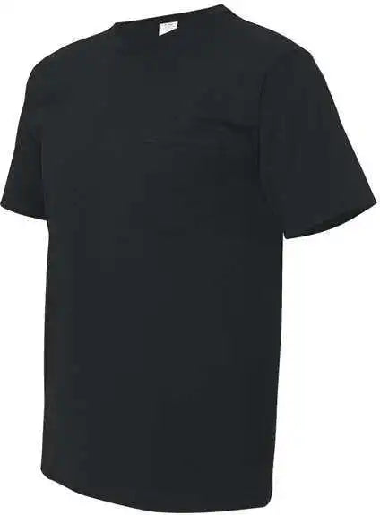 Bayside 5070 Usa-made Short Sleeve T-shirt with a Pocket - Black