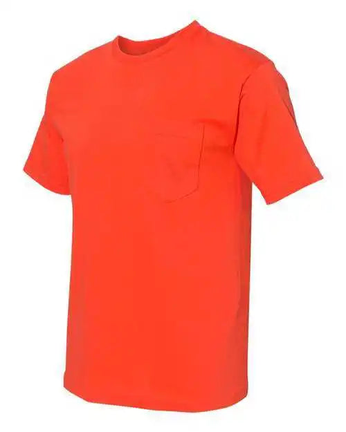 Bayside 5070 Usa-made Short Sleeve T-shirt with a Pocket - Bright Orange
