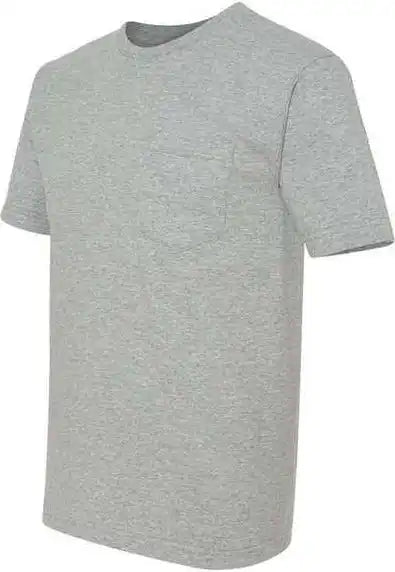 Bayside 5070 Usa Made Short Sleeve t Shirt with a Pocket Dark Ash