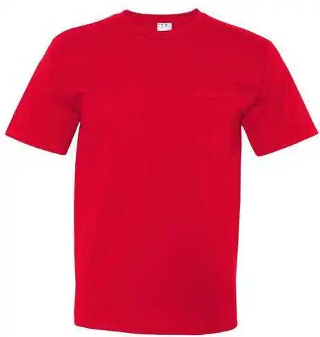Bayside 5070 Usa-made Short Sleeve T-shirt with a Pocket - Red