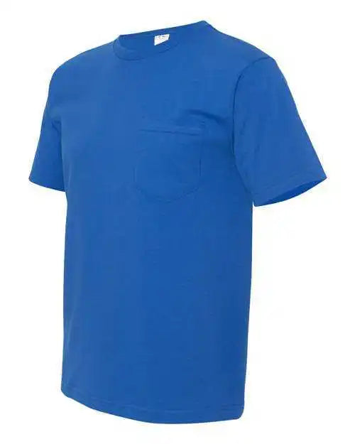 Bayside 5070 Usa-made Short Sleeve T-shirt with a Pocket - Royal