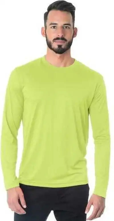 Bayside 5360 Usa Made Long Sleeve Performance t Shirt Lime Green