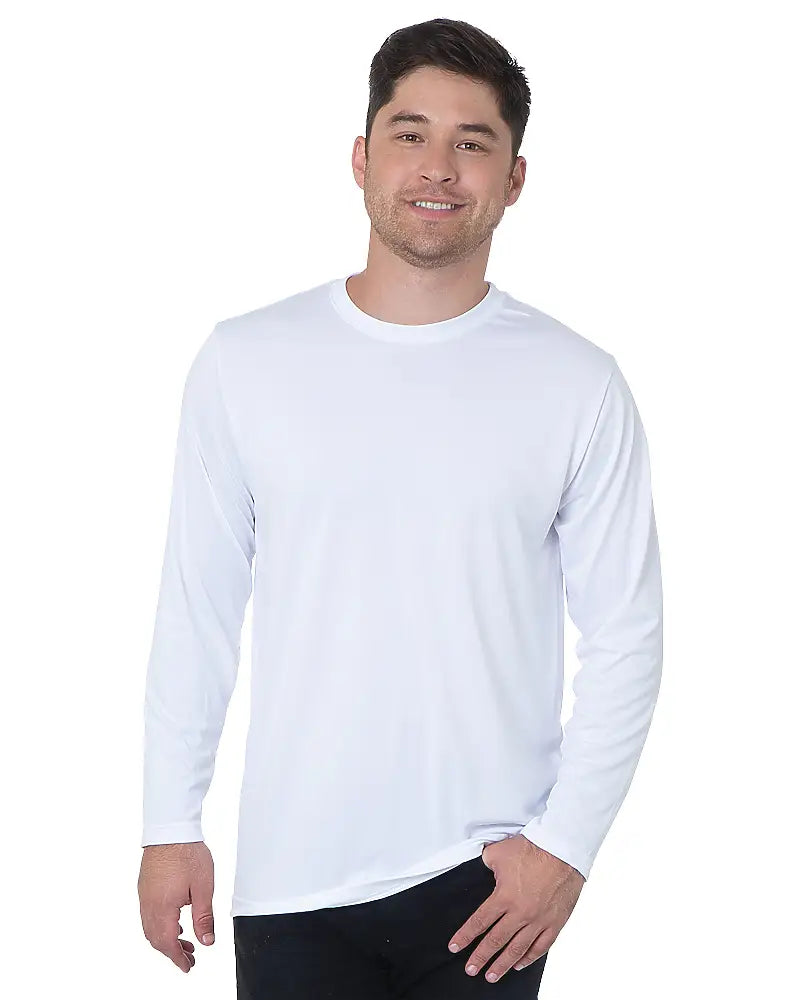 Bayside 5360b Usa-made Performance Long Sleeve T-shirt - 5360 - White