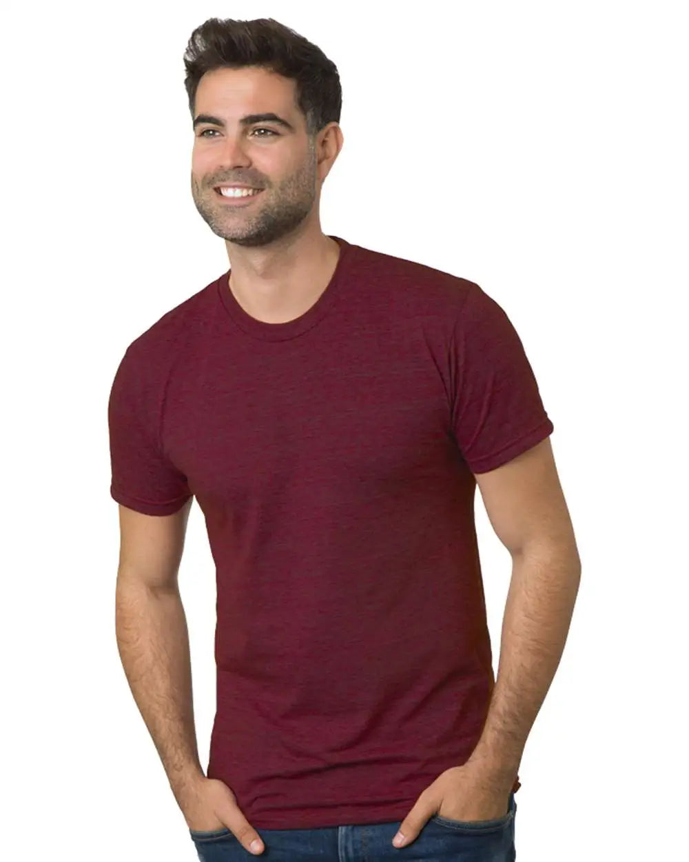 Bayside 5710 Usa-made Triblend T-shirt - Tri Cranberry