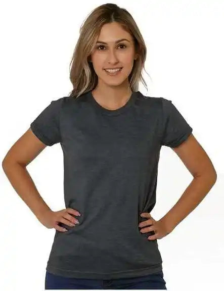 Bayside 5810 Women’s Usa-made Triblend Short Sleeve T-shirt - Tri Charcoal