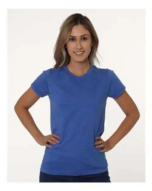 Bayside 5810 Women’s Usa-made Triblend Short Sleeve T-shirt - Tri Denim