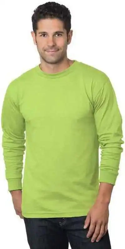 Bayside 6100 Usa Made Long Sleeve t Shirt Lime Green