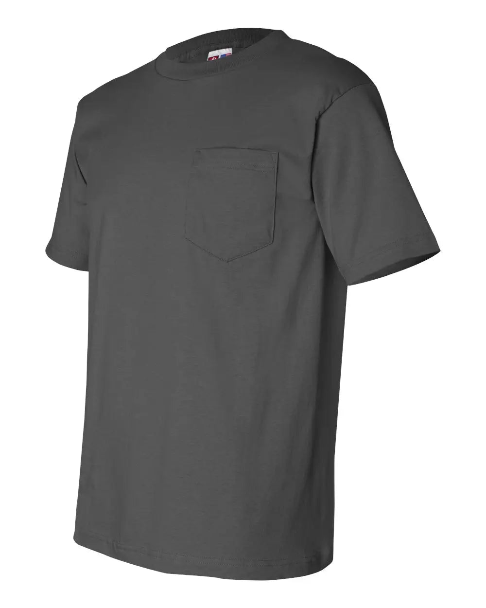 Bayside 7100 Usa-made Pocket T-shirt - Charcoal - Dark Gray / s