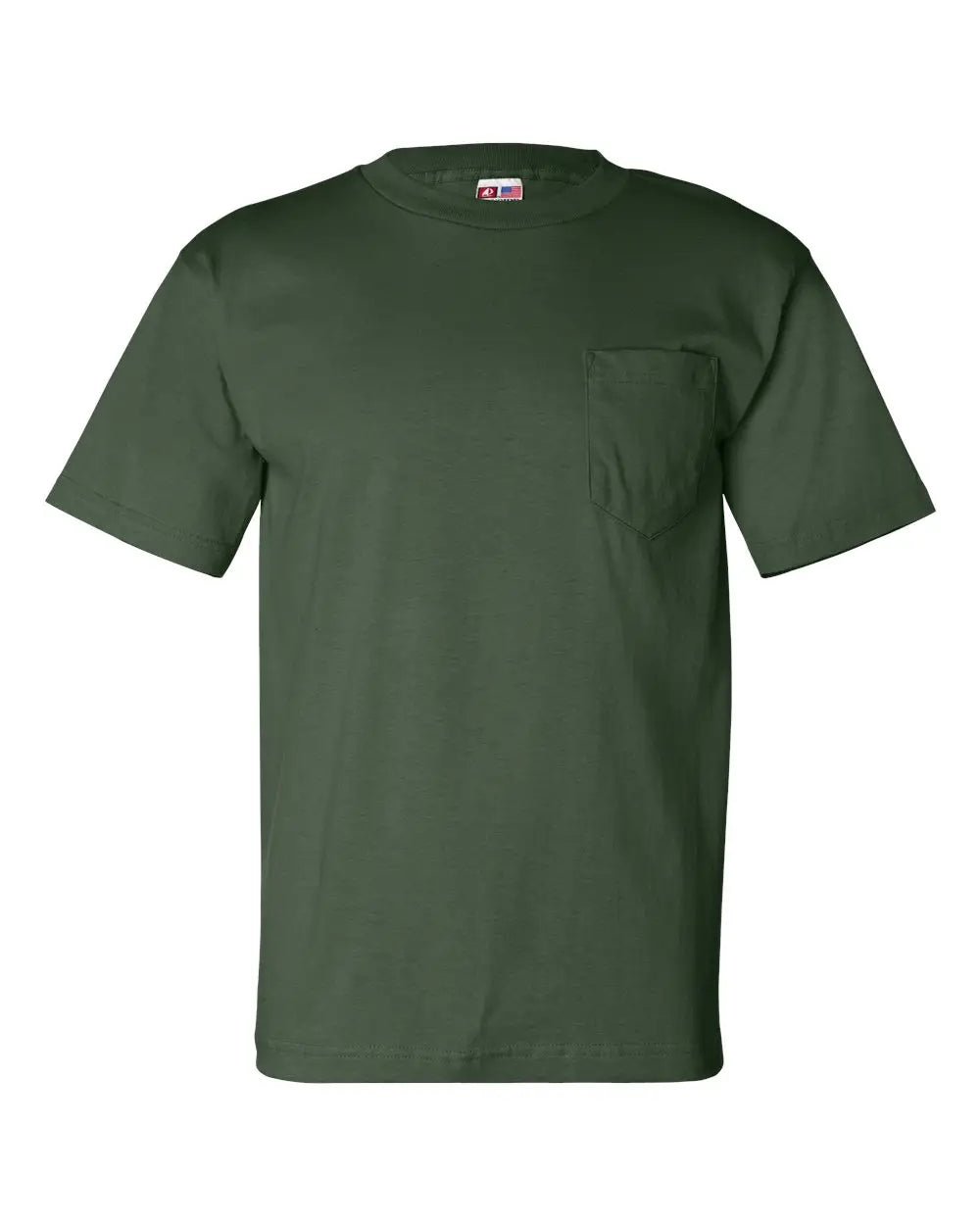 Bayside 7100 Usa-made Pocket T-shirt - Forest Green
