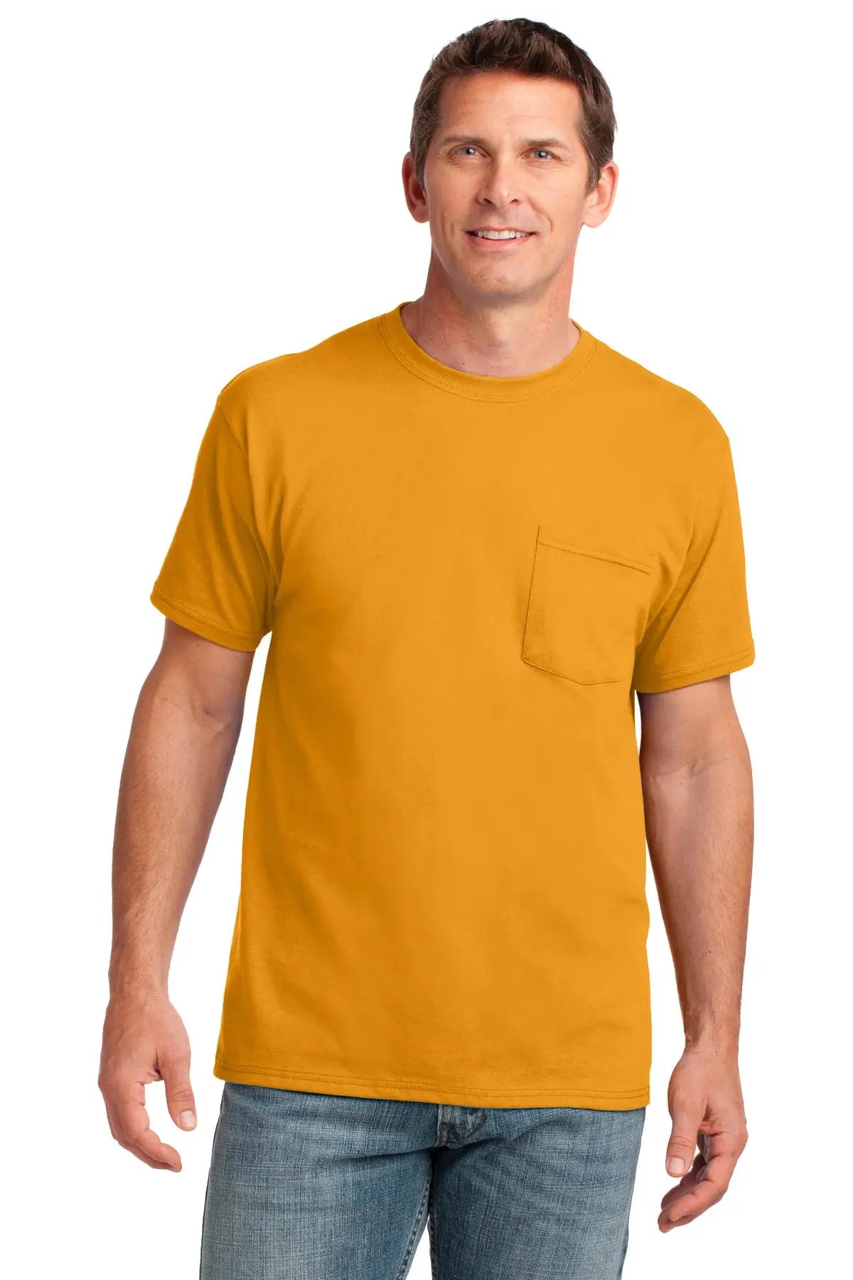 Bayside 7100 Usa-made Pocket T-shirt - Gold