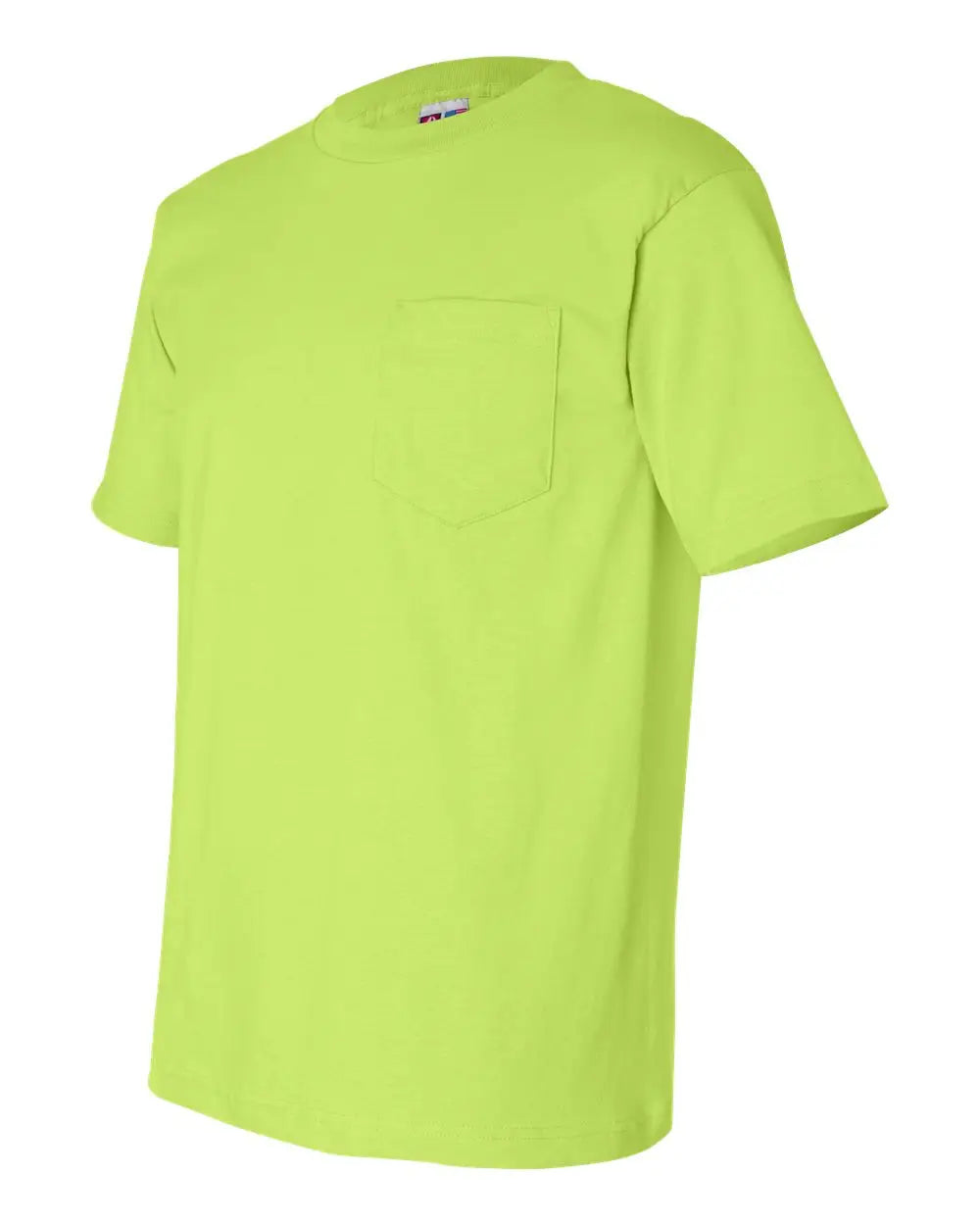 Bayside 7100 Usa-made Pocket T-shirt - Lime Green - s