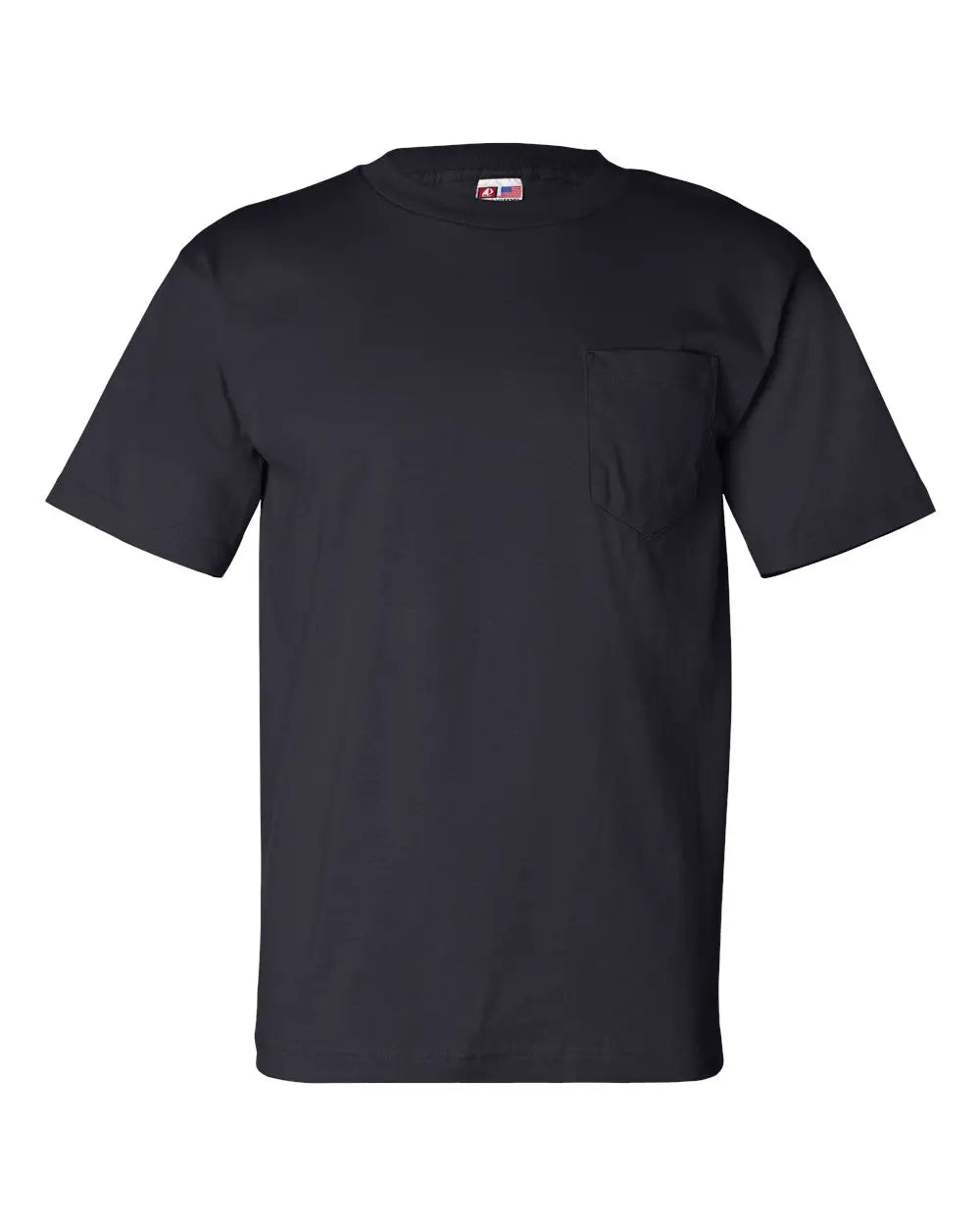 Bayside 7100 Usa-made Pocket T-shirt - Navy - s